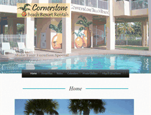 Tablet Screenshot of cornerstonebeachresortrentals.com